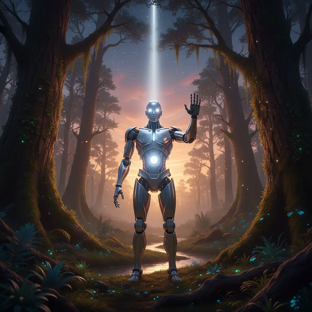 Robot lighting up